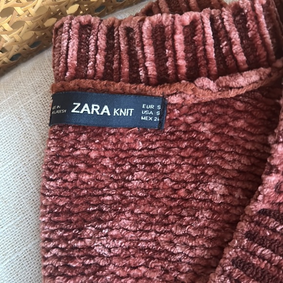 ZARA KNIT Chenille V-Neck Sweater - Picture 5 of 5